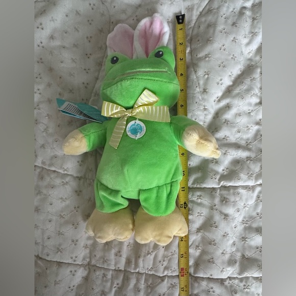 Frog Easter Bunny Ears Plush Sound Ribbit w/TAGS Dan Dee Easter Squeeze-N-Talk - Picture 3 of 7